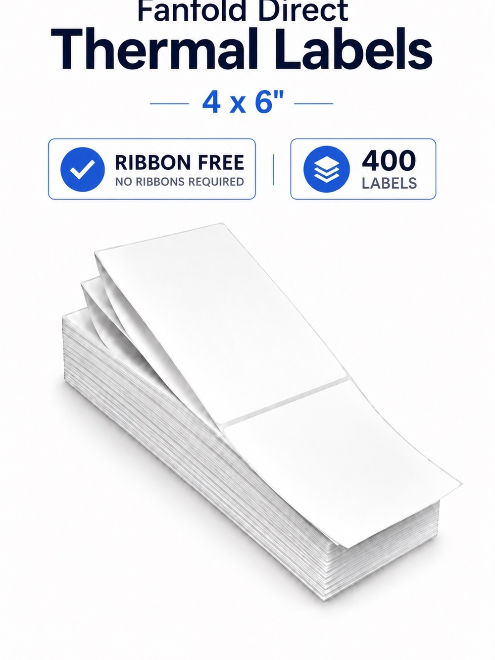 400 Sheets Thermal Direct Shipping Labels - White - Unbranded